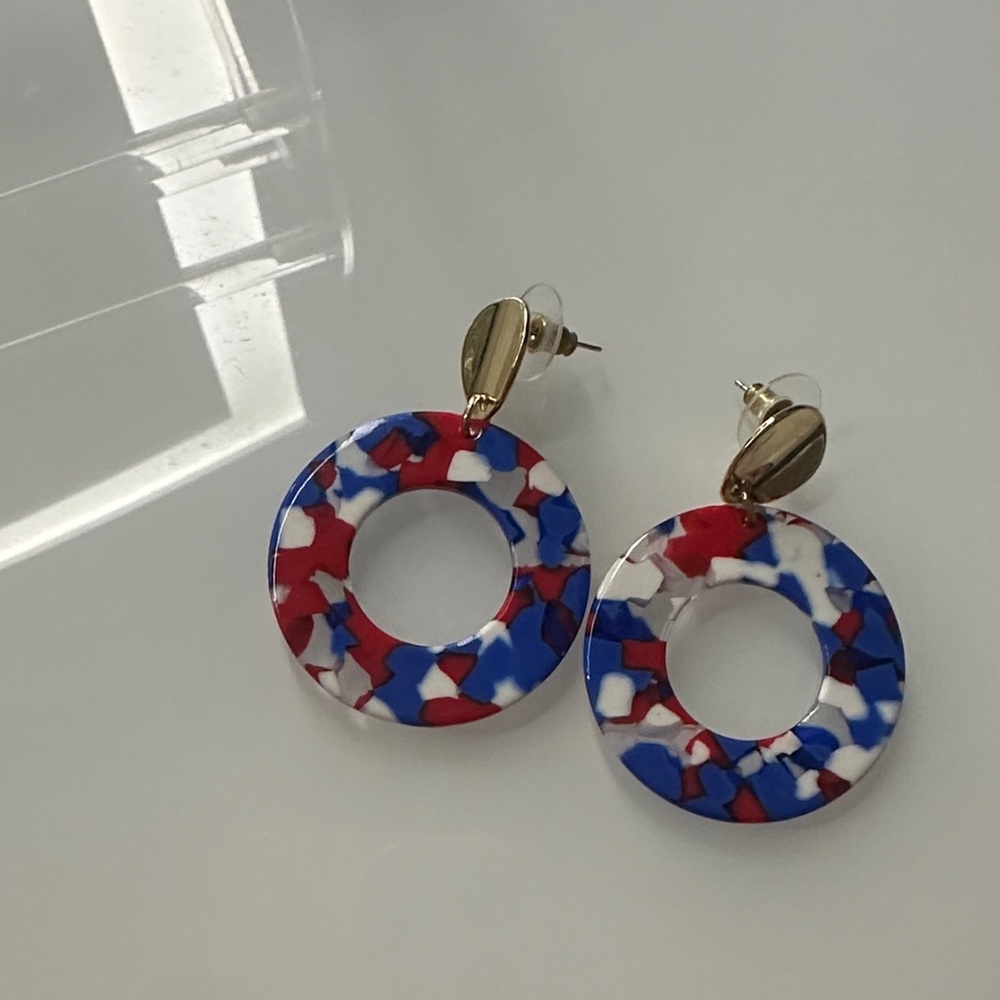 Colorful Patterned Hoop Earrings